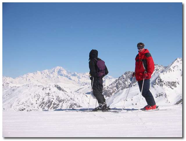 KaKa och Tomas med Mont Blanc i fonden