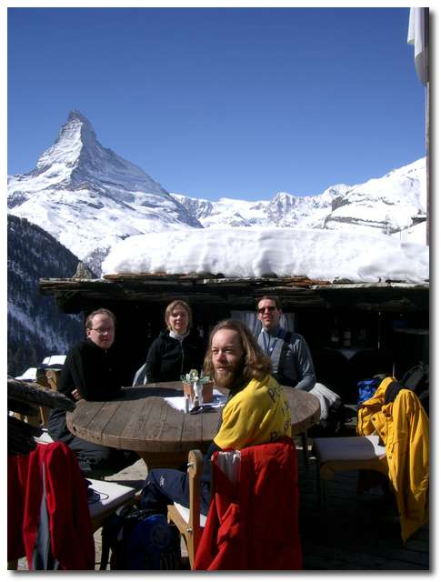 Matterhorn, KaKa, Therése, Nisse och jag på Chez Vrony