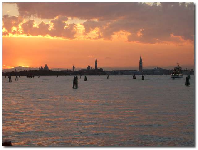 Solnedgång över Venedig